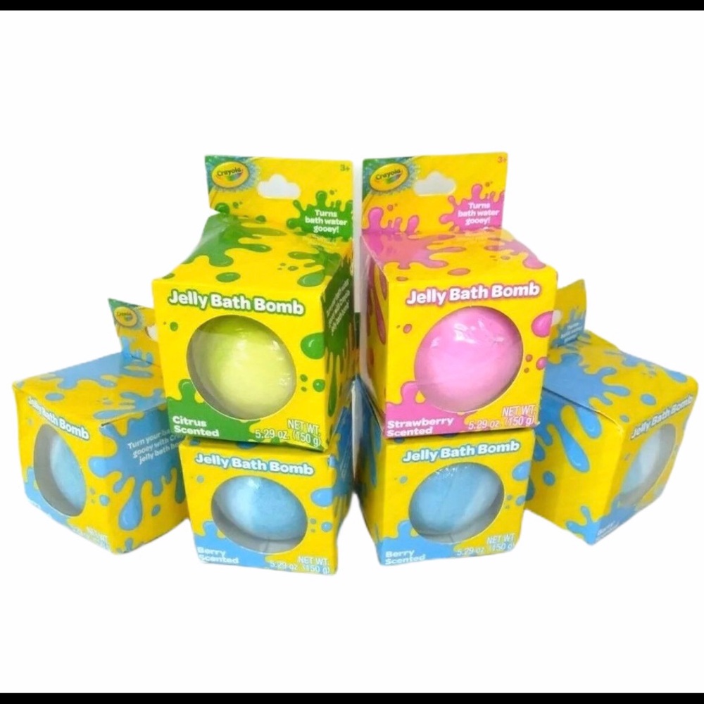NWT Lot of 6 Crayola Jelly Bath Bombs Multi